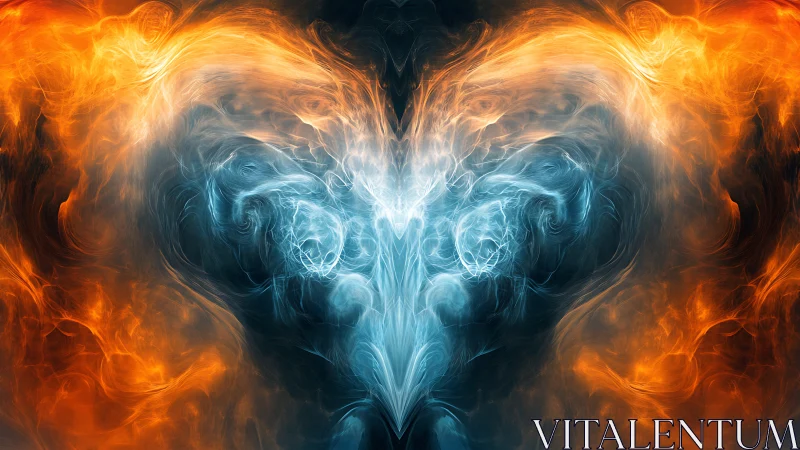 Elemental fire and ice collide in a swirling cosmic vortex