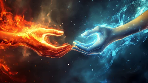 Opposing Forces Touch: Fire and Ice Dance Across the Void
