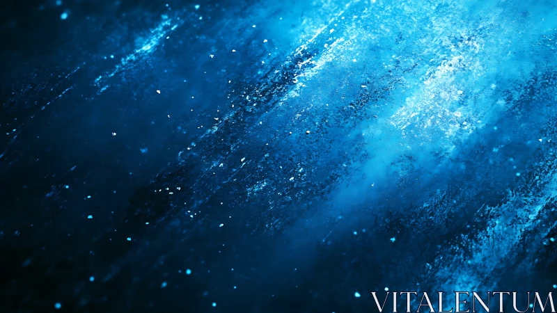 Cryogenic particulate field in motion-blurred cyan spectrum.