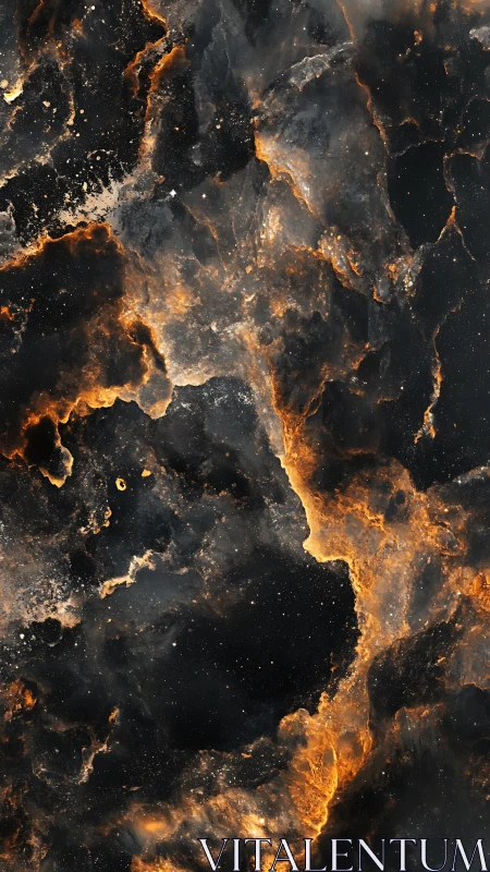 Volumetric star-forming nebula with glowing ionized gas filaments