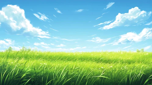 Sunlit meadow hush beneath racing cotton-cloud dreams.