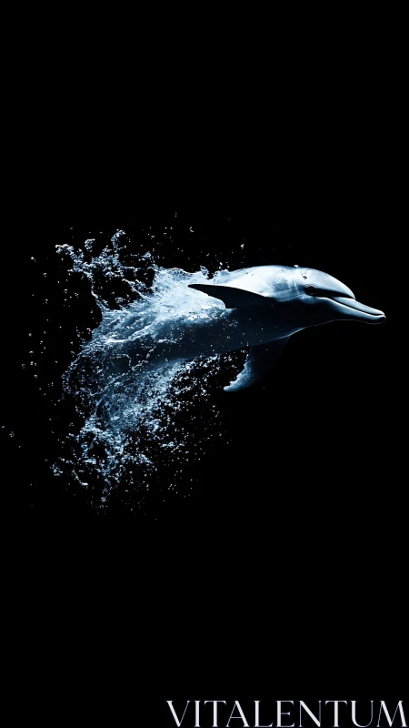 Midnight dolphin comet slicing through liquid starlight.