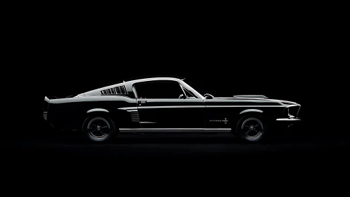 Midnight muscle car slices through the darkness in chrome
