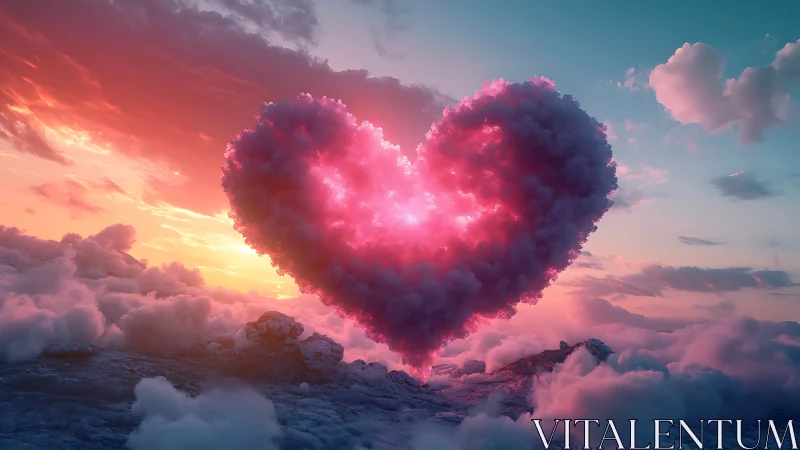 Neon Heart Ignites the Clouds.