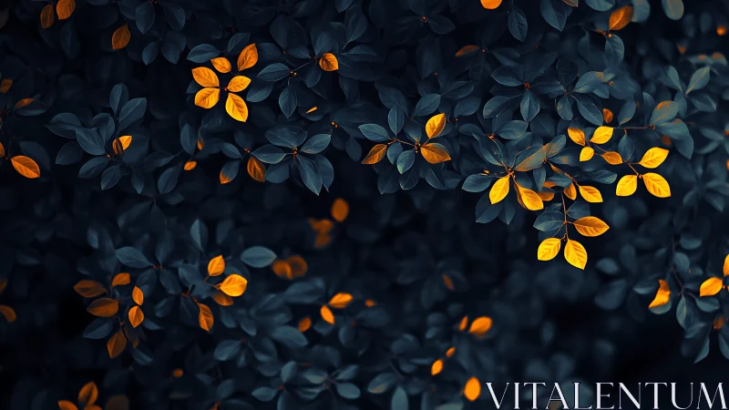 Midnight foliage lets ember-bright leaves quietly burn