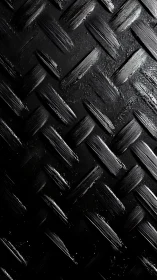 Black steel diamond plate surface with worn textured ridges.