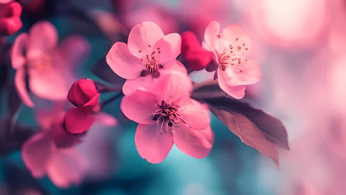 Cherry Blossom Cluster With Selective Focus Depth of Field.