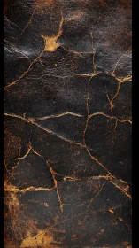 Weathered leather cosmos with golden fracture constellations.