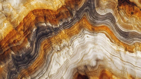 Striking abstract close-up of natural marble texture in earth tones.