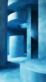 Luminous Spiraling Corridors: A Study in Architectural Geometry.