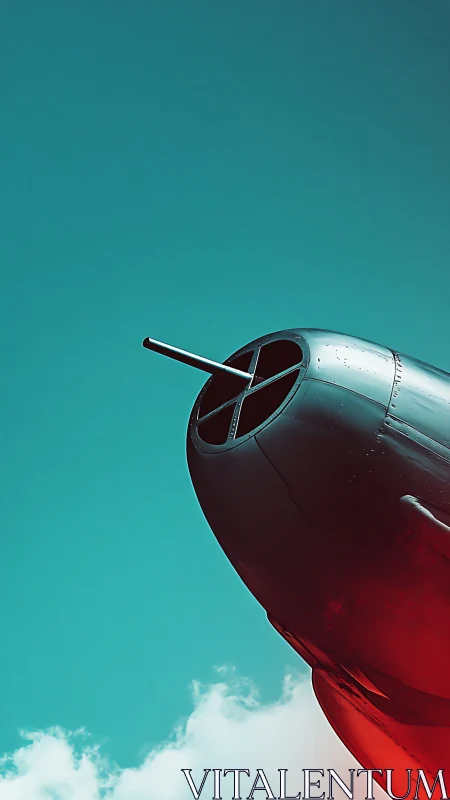 Aero-engine nacelle close-up with stylized chromatic lighting.