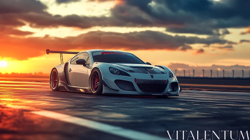 Sunset track racer glowing with sleek, confident energy.