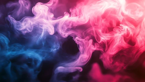 Soft neon swirls where glowing pink meets quiet blue.