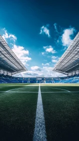 Photographic wide-angle football stadium with axial symmetry.