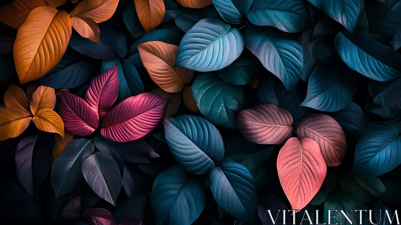 Color rich foliage forms a dramatic abstract leaf tapestry