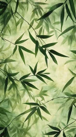 Layered bamboo foliage rendered as textured digital painting