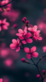 Vibrant Pink Blossoms Dance in Soft Garden Light