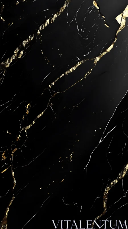 Midnight marble veins whisper in molten threads of gold