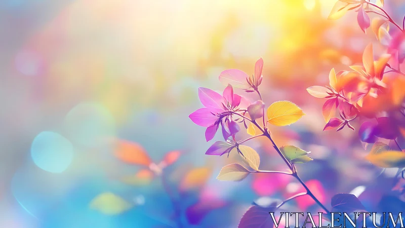 Blurred Pink Flowers with Bokeh Light Effects
