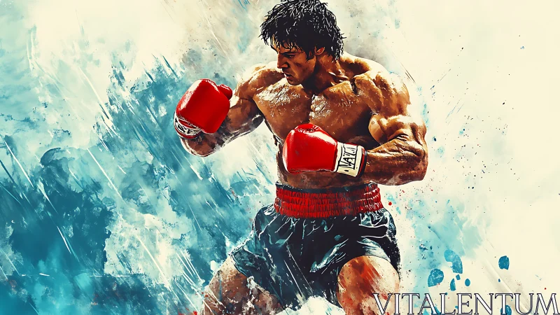 The Champion's Fury Erupts in Watercolor Glory