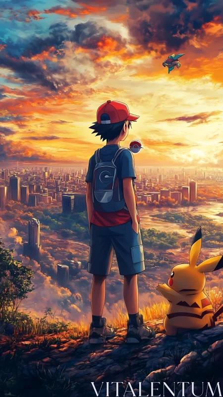 Sunset quest above the city with trainer and tiny thunder.