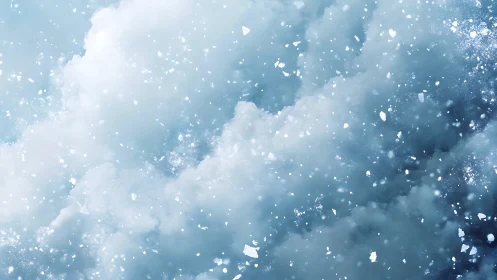 Diffuse cloudlike formations disperse with suspended particles