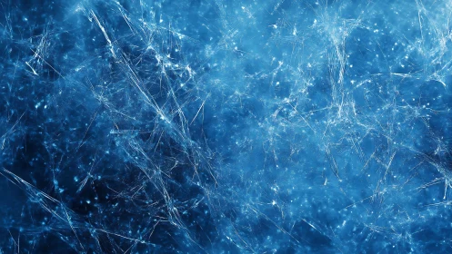 Abstract blue icy texture with crystalline frost patterns.