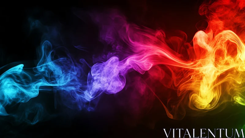Multicolor volumetric smoke plumes form continuous RGB spectrum band
