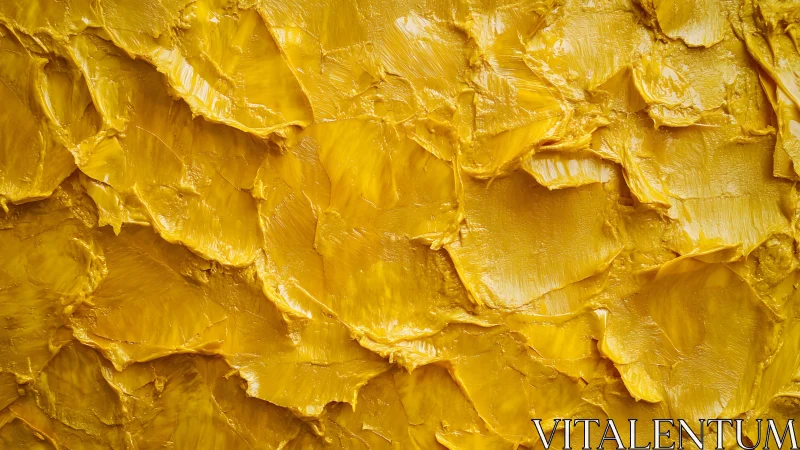 Thick Yellow Oil Paint Abstract Texture With Bold Brush Strokes.