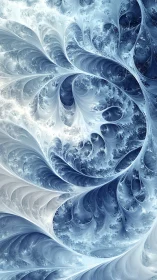 Parametric icy fractal plumes in recursive spiral topology.