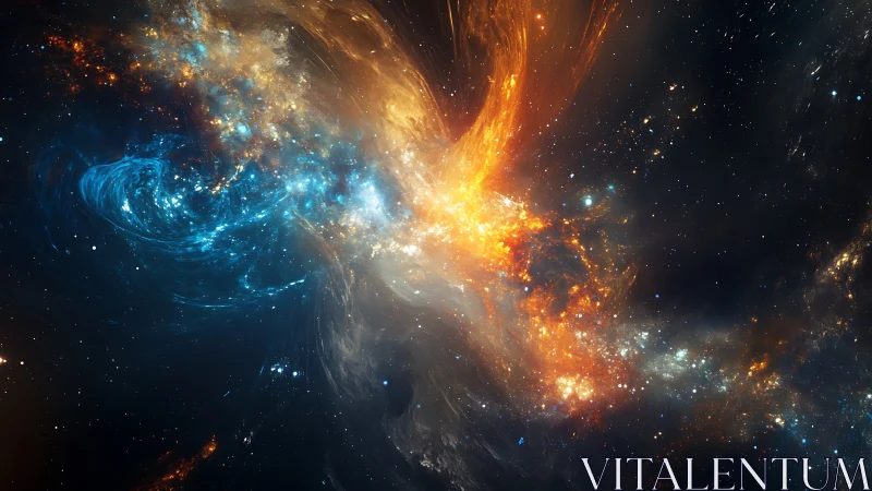 Cosmic fire and ice collide in a swirling galactic storm