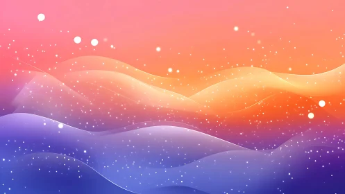 Color tides drift softly through a glittering dusk sky