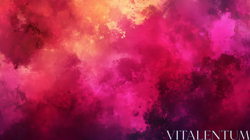 Radiant magenta clouds swirl in a warm abstract sky