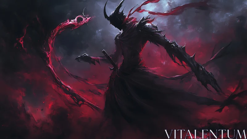 Bloodstorm wraith commands a swirling crimson scythe.