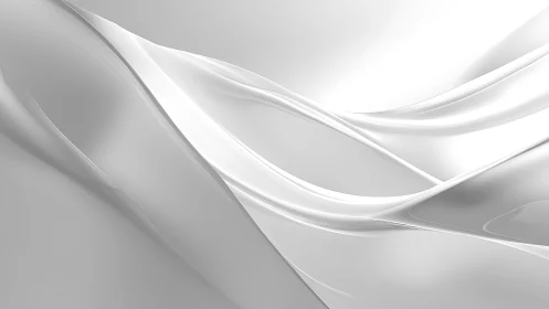 Smooth White Abstract Wave Background with Glossy Finish.