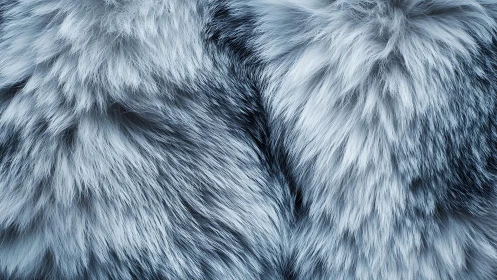 Close-up of Soft Silver Fox Fur Texture in Photorealistic Style.