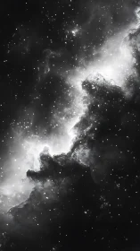 Monochrome emission nebula with dense stellar diffusion field.