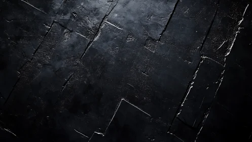 Dark textured concrete surface with sharp linear cracks.