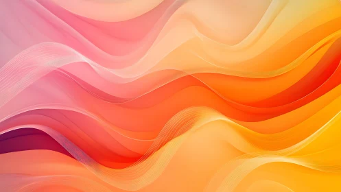 Abstract gradient waves in pink, orange and yellow tones.