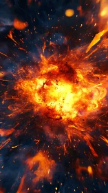 Explosive Fire Burst with Particle Effects.