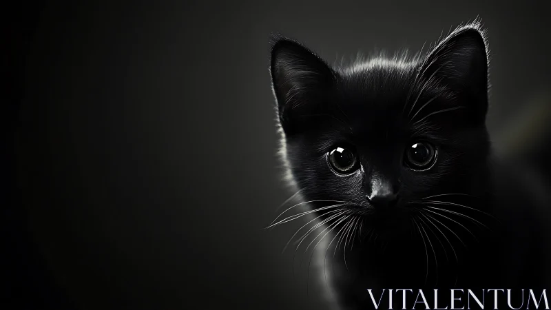 Mesmerizing Black Cat Gazes with Luminous Eyes and Soul