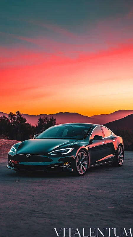 Electric sunset cruise with a sleek modern road companion.
