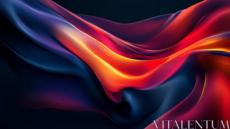 Flowing neon ribbons glide across a deep midnight canvas