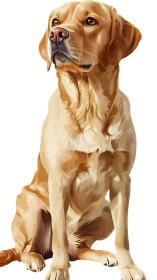 Honey-gold Labrador studies distant sounds with royal calm