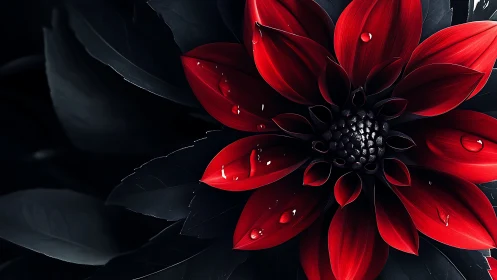 Crimson Petals Embrace the Shadows.