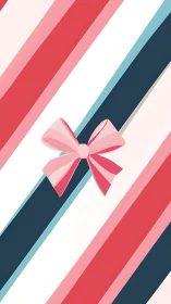 Striped pastel bow illustration evokes playful gift-wrap charm
