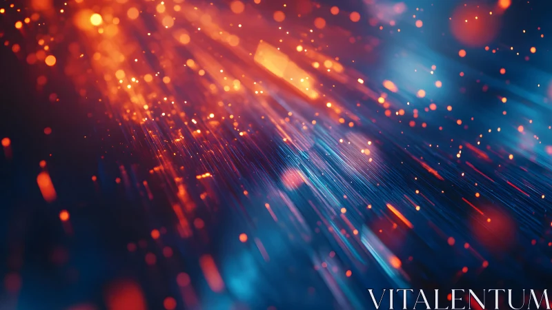 Dynamic abstract light streaks in vibrant orange and blue digital art.