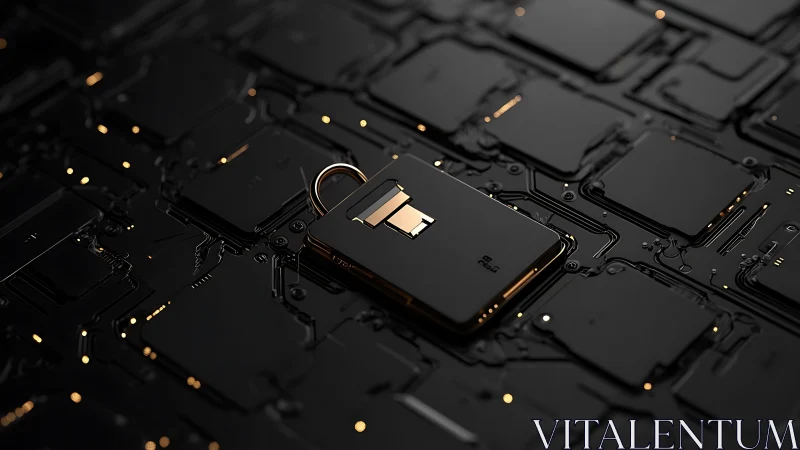 Cryptographic padlock module on integrated circuit substrate.