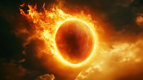 Incandescent Solar Sphere with Chromatic Flare Dynamics.