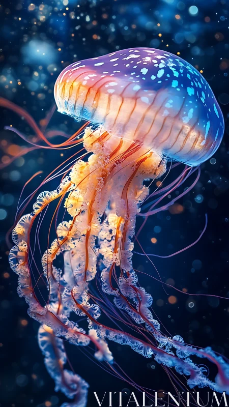 Starlit jellyfish drifting through a glowing midnight tide.